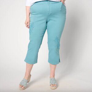 Susan Graver Petite Cropped Straight Leg Jean - Stillwater More options a64180